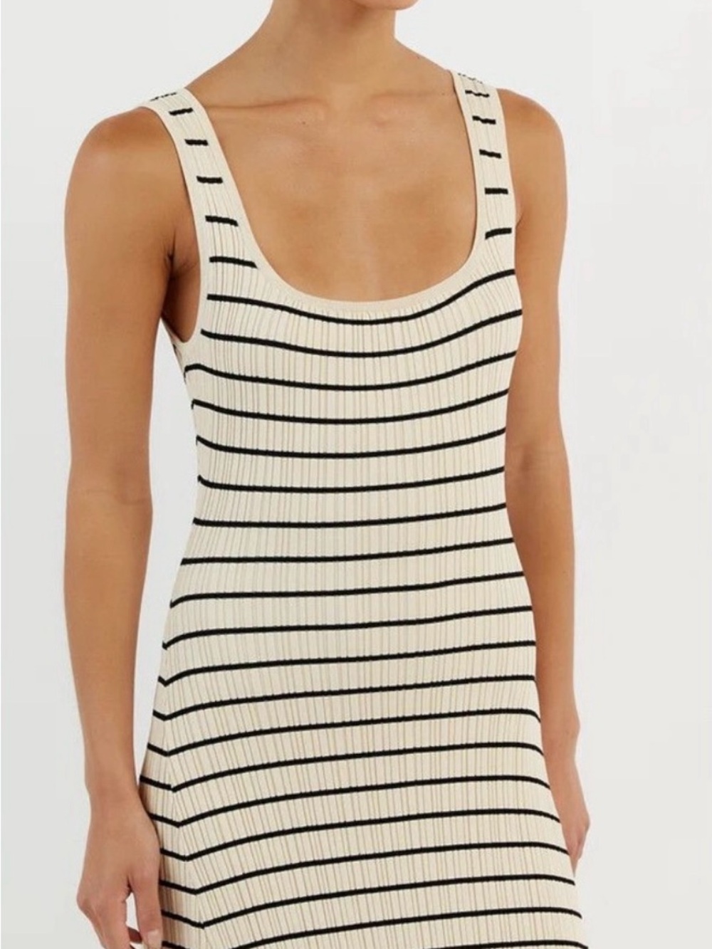 DISSH Billie Butter Stripe Ribbed Knit Maxi Dress Size L - Picture 4 of 16